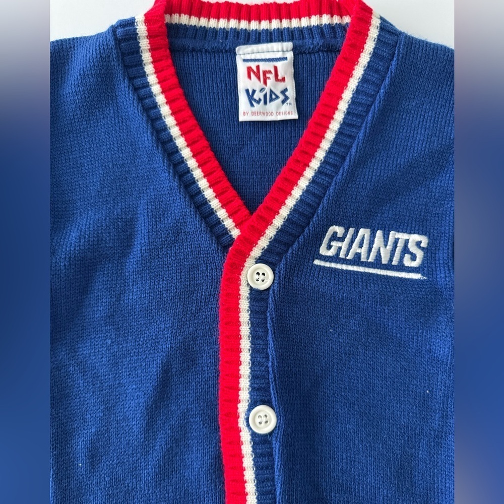 NFL Kidz Vintage Giants Cardigan Size 18M - Picture 3 of 6